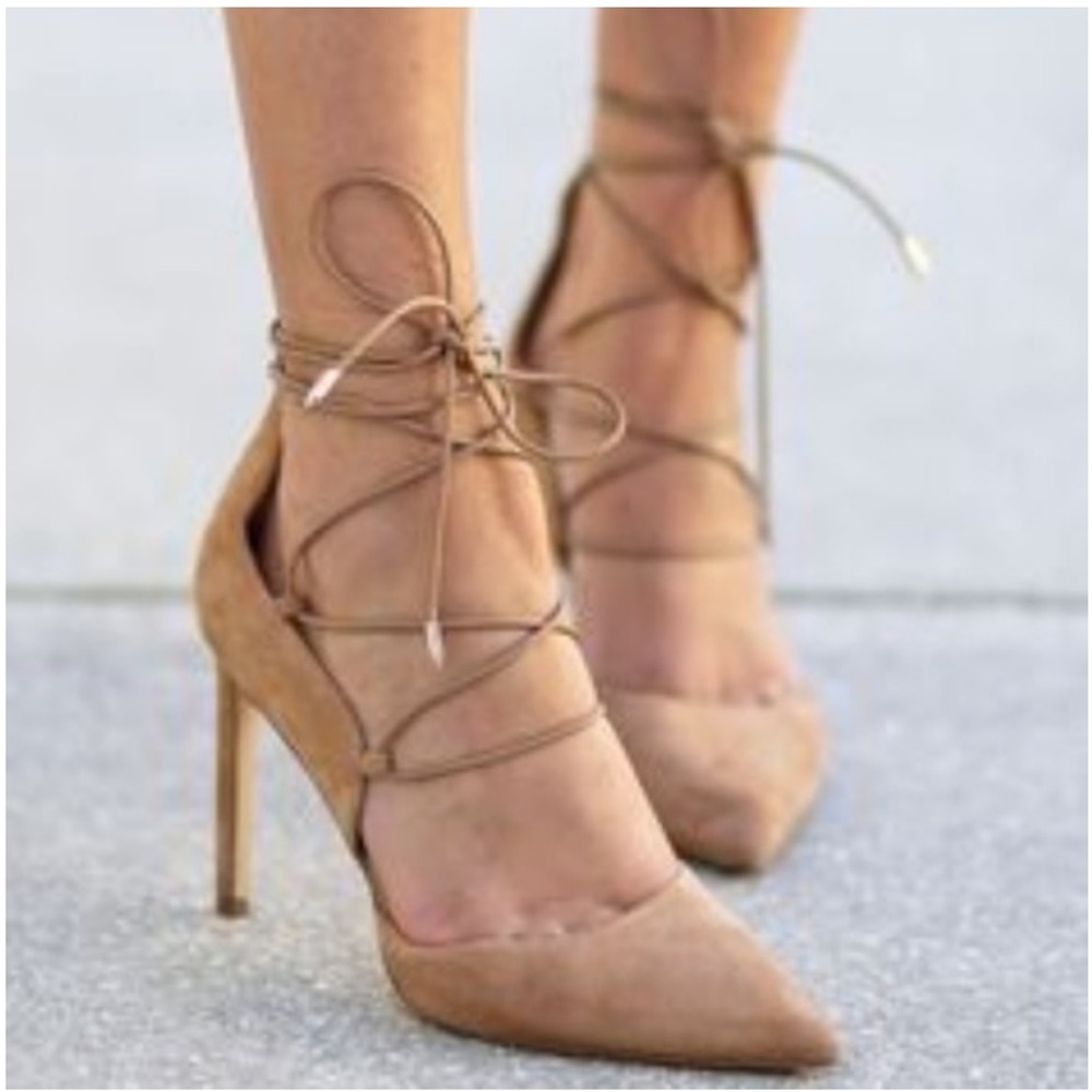 Sam Edelman Helaine Tan Suede Strappy Heels Size 9